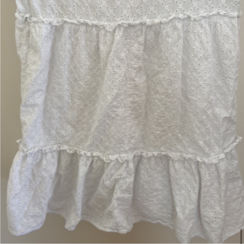 Zara White Eyelet Embroidered Dress Summer Size Large L - Picture 11 of 11